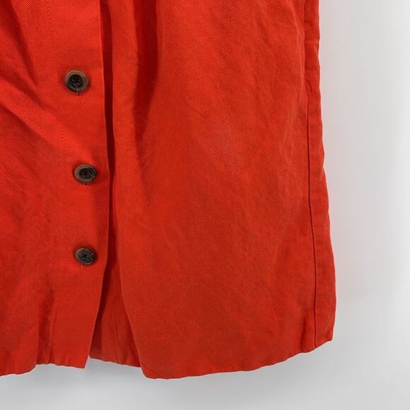 J. Crew linen Lyocell blend button up hi rise twill A-line skirt sz 0 - Picture 3 of 5